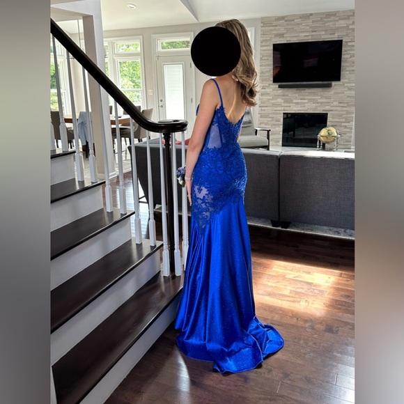 LaDivine CDS470 Royal Blue Prom Dress - Picture 3 of 4